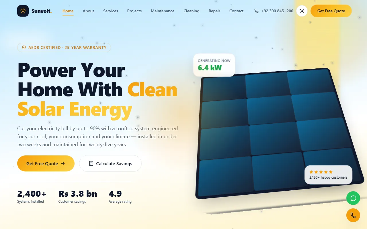 Sunvolt Energy website screenshot